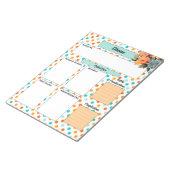 フローラオレンジn青水玉模様_病気温度2 ノートパッド (アングル)