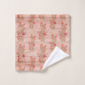 フローラオンウッドトレンディーエレガント人気があるヴィンテージ バスタオルセット (ウォッシュタオル)