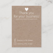 フローラオンクラフト石鹸サンプル価格表示カード 名刺 (裏面)