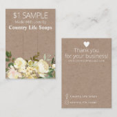 フローラオンクラフト石鹸サンプル価格表示カード 名刺 (正面/裏面)