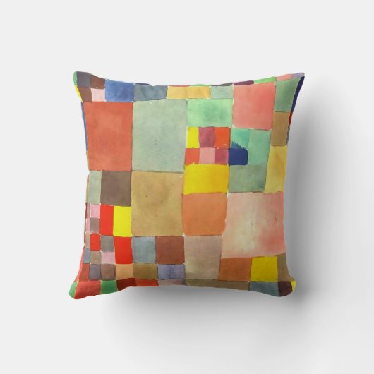 フローラオンサンドbyポール・クレー抽象芸術・アート クッション (裏面)