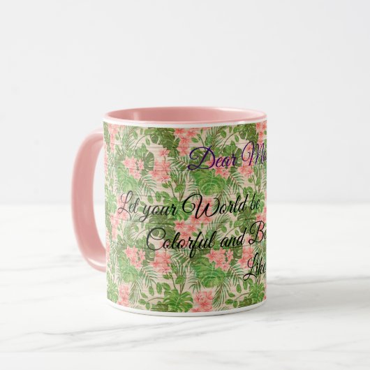 フローラオン木人気があるカスタマイズ文字 マグカップ (正面左)