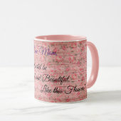 フローラオン木人気があるカスタマイズ文字 マグカップ (正面右)