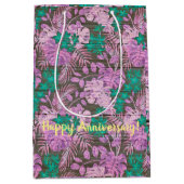 フローラオン木人気があるカスタマイズ文字 ミディアムペーパーバッグ (正面)