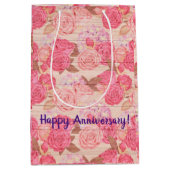 フローラオン木人気があるカスタマイズ文字 ミディアムペーパーバッグ (正面)