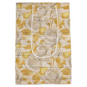 フローラオン木人気があるカスタマイズ文字 ミディアムペーパーバッグ (裏面)