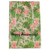 フローラオン木人気があるカスタマイズ文字 ミディアムペーパーバッグ (正面)