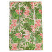 フローラオン木人気があるカスタマイズ文字 ミディアムペーパーバッグ (裏面)