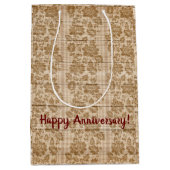 フローラオン木人気があるカスタマイズ文字 ミディアムペーパーバッグ (正面)