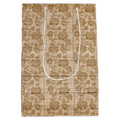 フローラオン木人気があるカスタマイズ文字 ミディアムペーパーバッグ (裏面)