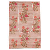 フローラオン木人気があるカスタマイズ文字 ミディアムペーパーバッグ (裏面)