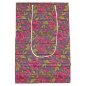 フローラオン木人気があるカスタマイズ文字 ミディアムペーパーバッグ (裏面)