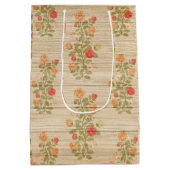 フローラオン木人気があるカスタマイズ文字 ミディアムペーパーバッグ (裏面)