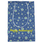 フローラオン木人気があるカスタマイズ文字 ミディアムペーパーバッグ (正面)