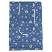 フローラオン木人気があるカスタマイズ文字 ミディアムペーパーバッグ (裏面)