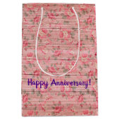 フローラオン木人気があるカスタマイズ文字 ミディアムペーパーバッグ (正面)