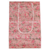 フローラオン木人気があるカスタマイズ文字 ミディアムペーパーバッグ (裏面)