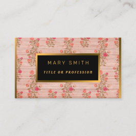 フローラオン木材金ゴールドカスタマイズプロフェッショナルモダン 名刺