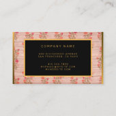 フローラオン木材金ゴールドカスタマイズプロフェッショナルモダン 名刺 (裏面)