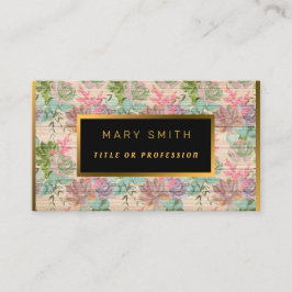 フローラオン木材金ゴールドカスタマイズプロフェッショナルモダン 名刺