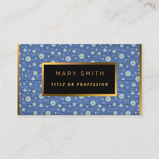 フローラオン木材金ゴールドカスタマイズプロフェッショナルモダン 名刺 (正面)