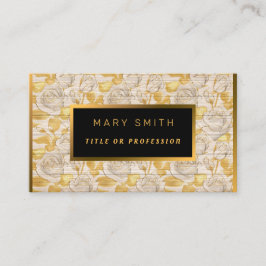 フローラオン木材金ゴールドカスタマイズプロフェッショナルモダン 名刺