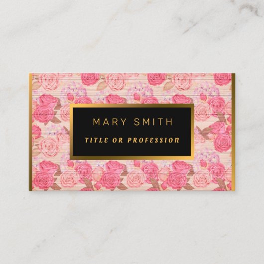 フローラオン木材金ゴールドカスタマイズプロフェッショナルモダン 名刺 (正面)