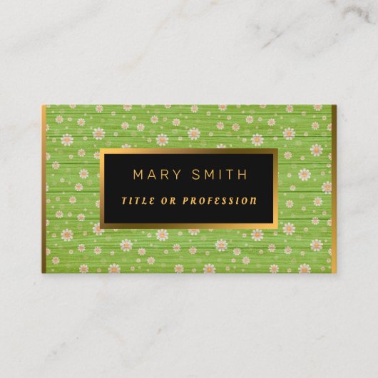 フローラオン木材金ゴールドカスタマイズプロフェッショナルモダン 名刺 (正面)