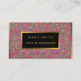 フローラオン木材金ゴールドカスタマイズプロフェッショナルモダン 名刺