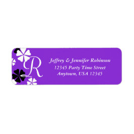 フローラオン紫の名前と住所 シールモノグラム ラベル