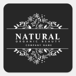 フローラオーガニック美しい及び化粧品スクエアステッカー スクエアシール