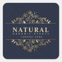 フローラオーガニック美しい及び化粧品スクエアステッカー
