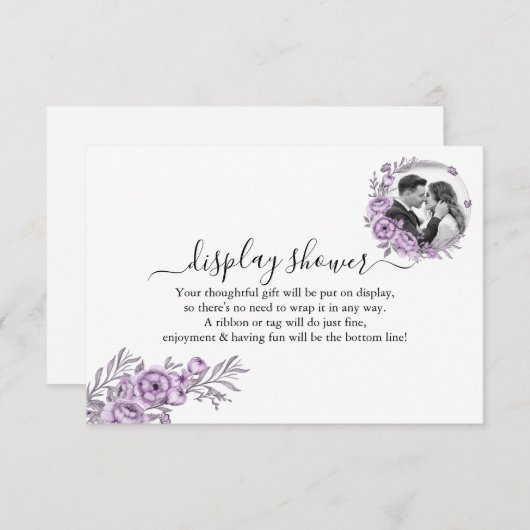 フローラオーキッド表示ブライダルウェディングシャワー エンクロージャーカード (正面/裏面)