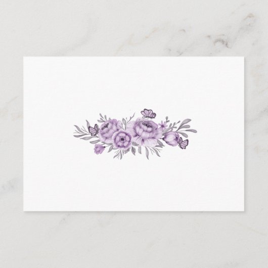 フローラオーキッド表示ブライダルウェディングシャワー エンクロージャーカード (裏面)