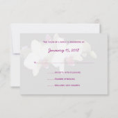 フローラオーキッドRSVP結婚式招待状とモノグラム 出欠カード (裏面)