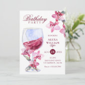 フローラオーキワイン水彩バースデーパーティー 招待状 (スタンド正面)