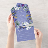 フローラオーキ素朴ッドリースペリウィンクルディナー オールインワン招待状 (貼ってはがせる)