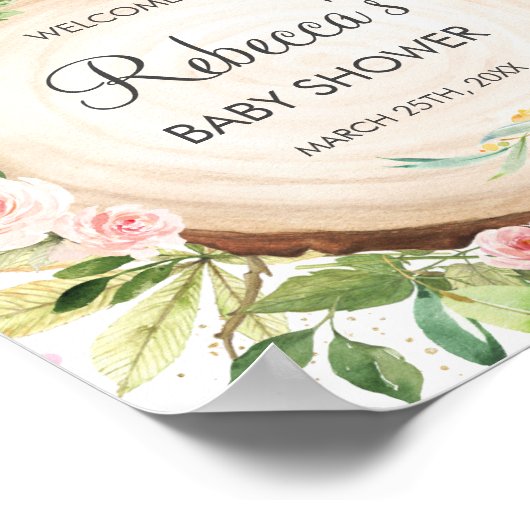 フローラオーストラリア動物赤ちゃんシャワー歓迎 ポスター (角)