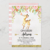 フローラオーディアエイジーンバースデーパーティーの招待 招待状 (正面/裏面)