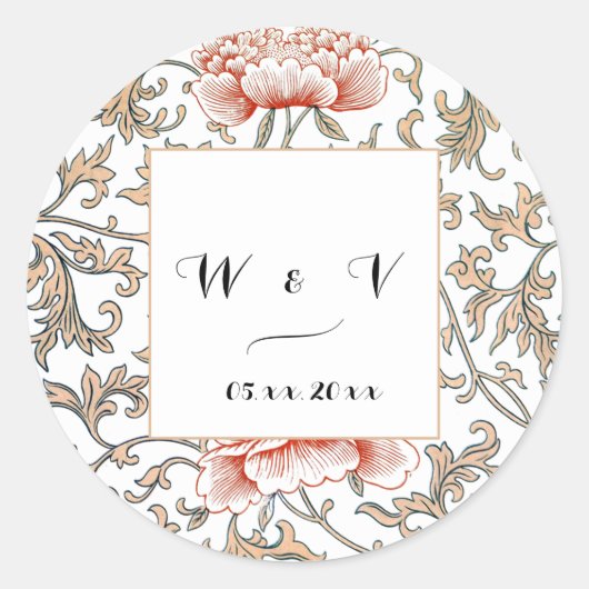 フローラオーナメントプリントバイオーウェンジョーンズ ラウンドシール (正面)