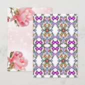 フローラオーナメントベビーガールとバラ 出欠カード (正面/裏面)