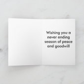 フローラオーナメントラージフォントクリスマスカード シーズンカード (内部)