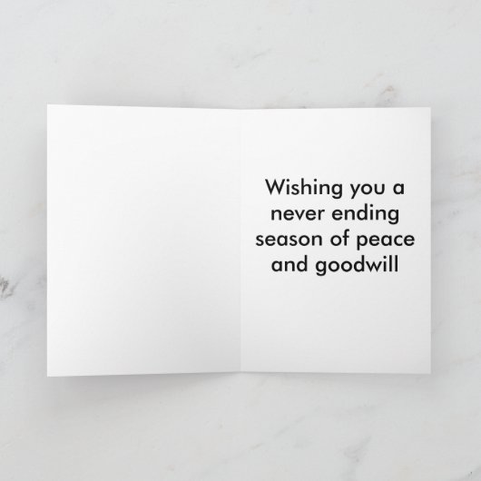 フローラオーナメントラージフォントクリスマスカード シーズンカード (内部)