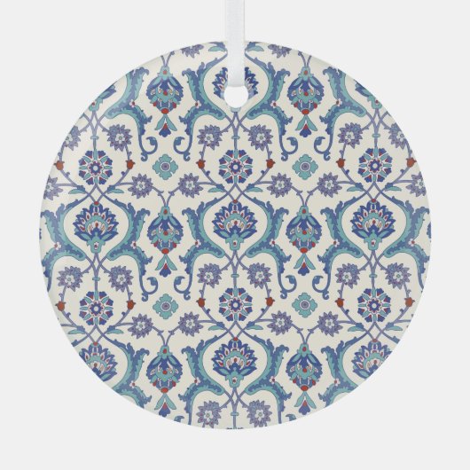 フローラオーナメント伝統的:アラビア文字。 ガラスオーナメント (正面)