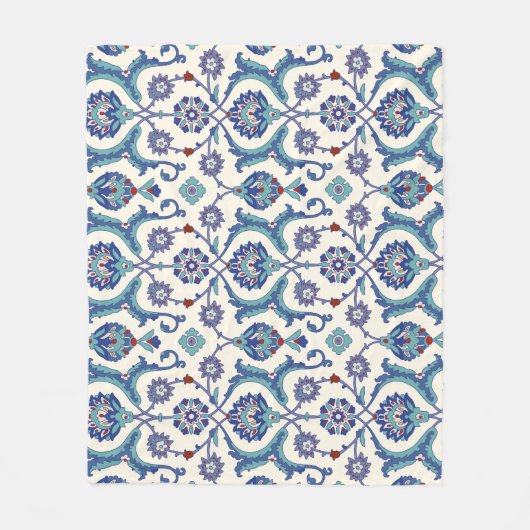 フローラオーナメント伝統的：アラビア文字。 フリースブランケット (正面)