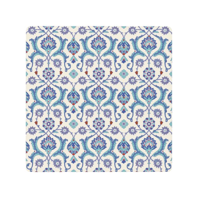 フローラオーナメント伝統的：アラビア文字。 メタルプリント (正面)