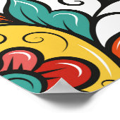 フローラオーナメント：トルコインディアンモチーフ。 ポスター (角)