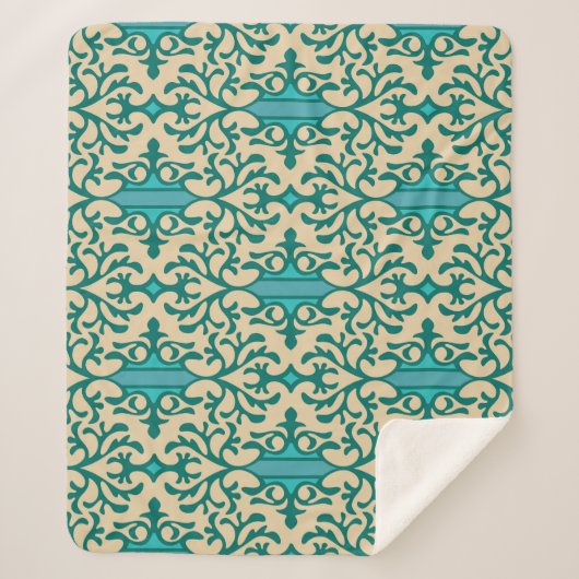 フローラオーナメント:ファッショナブルモダンシームレス シェルパブランケット (正面)