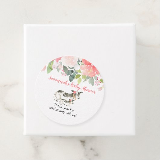 フローラカウファームテーマベビーシャワー フェイバータグ (インサイチュ)