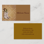 フローラカウボーイのブーツ西の田舎結婚式 名刺 (正面/裏面)